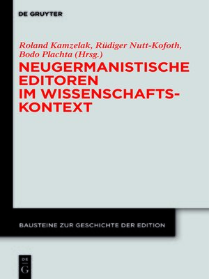 cover image of Neugermanistische Editoren im Wissenschaftskontext